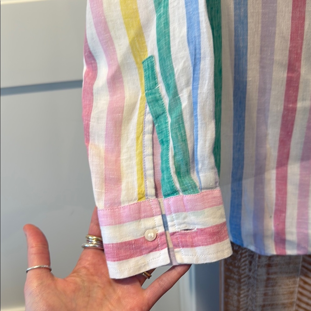 GAP Multicolor Striped BoyfriendShirt - Picture 6 of 8